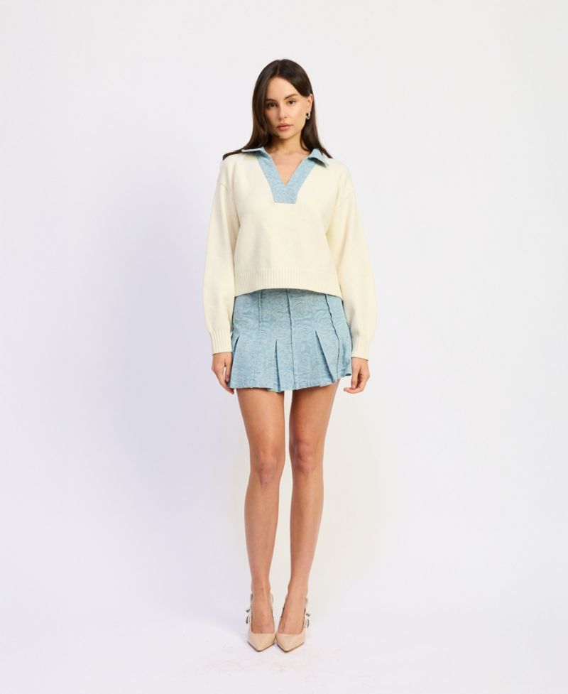 Women's Dominique Embroidered Denim Mini Skirt