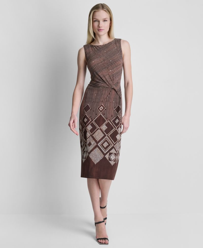 Women's Sleeveless Side Knot Midi Dress