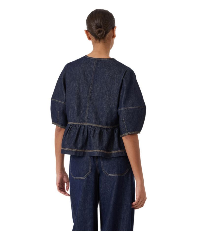 Women's Betty Barrel Sleeve Denim Top