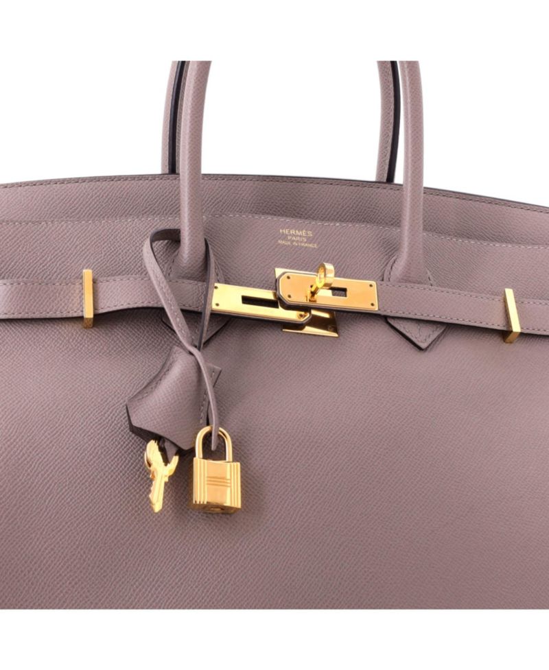 Birkin 35 Handbag Grey Epsom with Gold Hardware