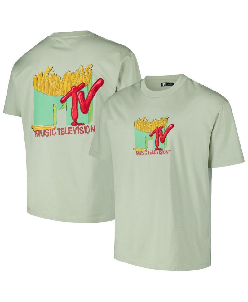 Men's Green MTV French Fry Loose Fit T-Shirt