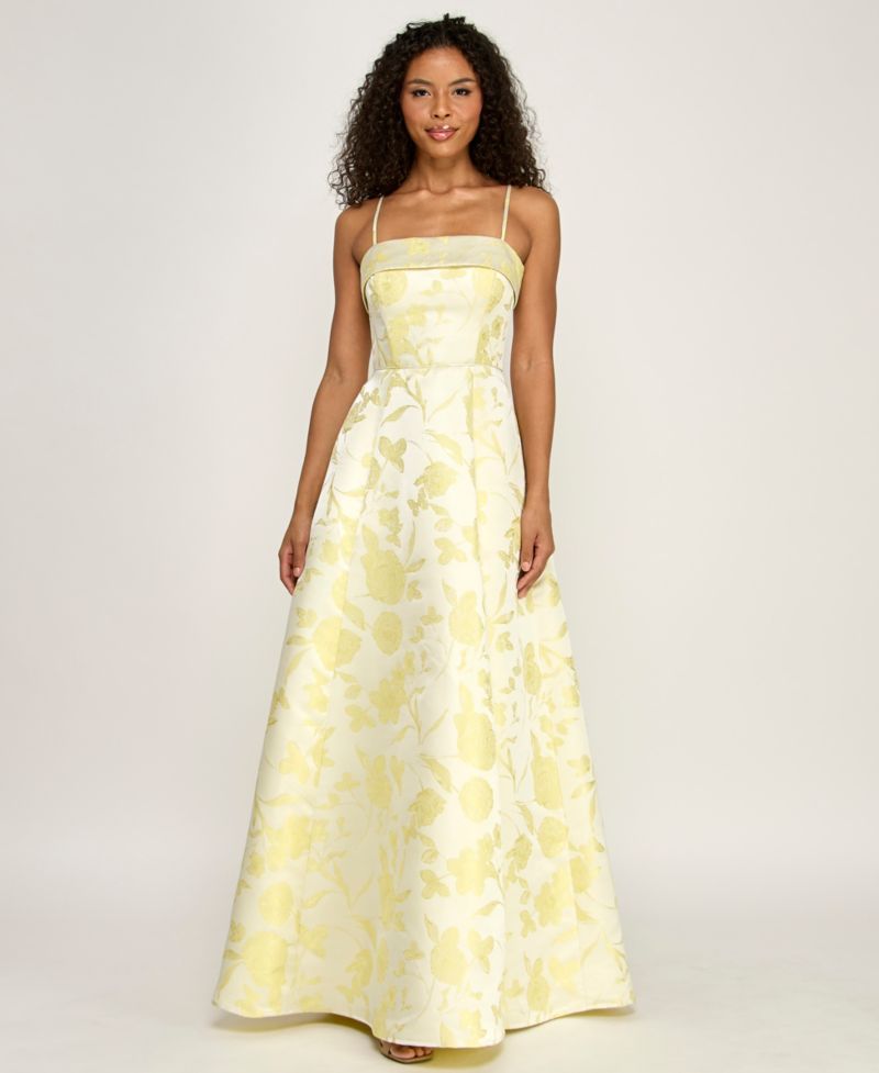 Juniors' Square Neck Long Dress