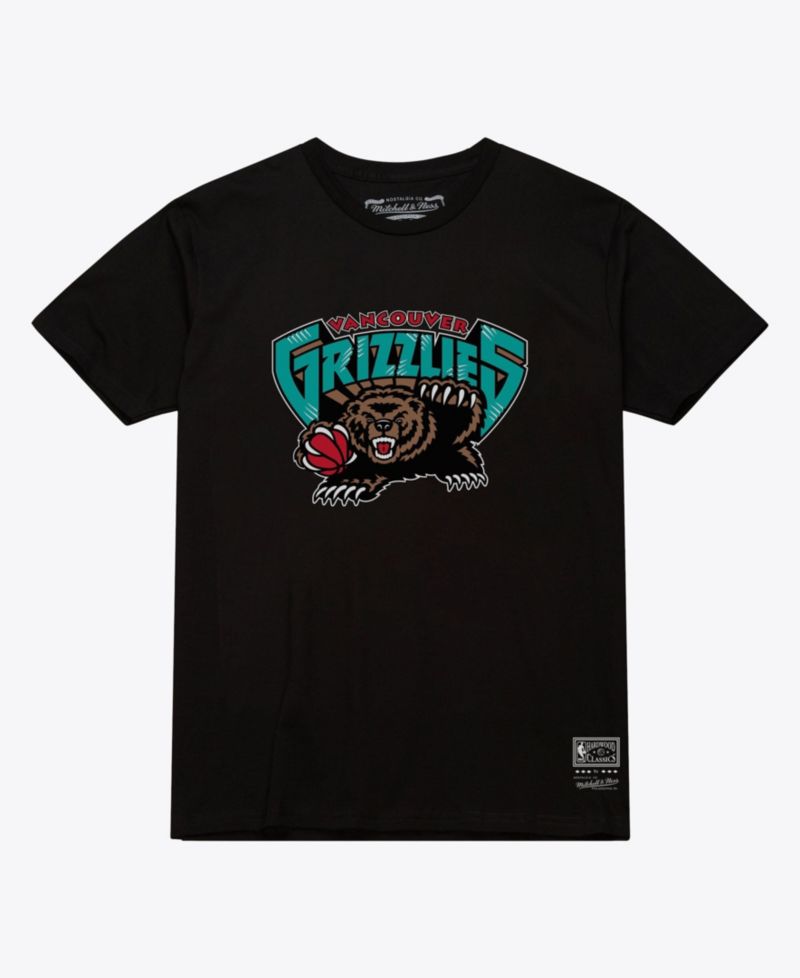 Men's and Women's Black Vancouver Grizzlies Hardwood Classics Arch T-Shirt