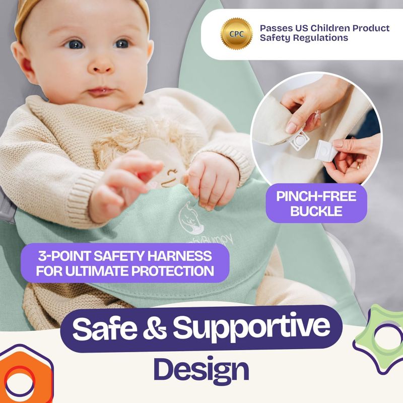Kids Portable 2 in 1 Bouncer – Versatile Bouncer Chair Bouncer with Ergonomic Support to Use, Oatmeal