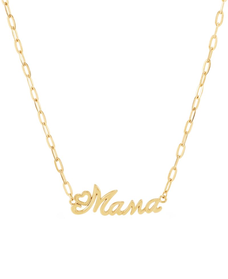 "Mama" Pendant Necklace in 10k Yellow Gold