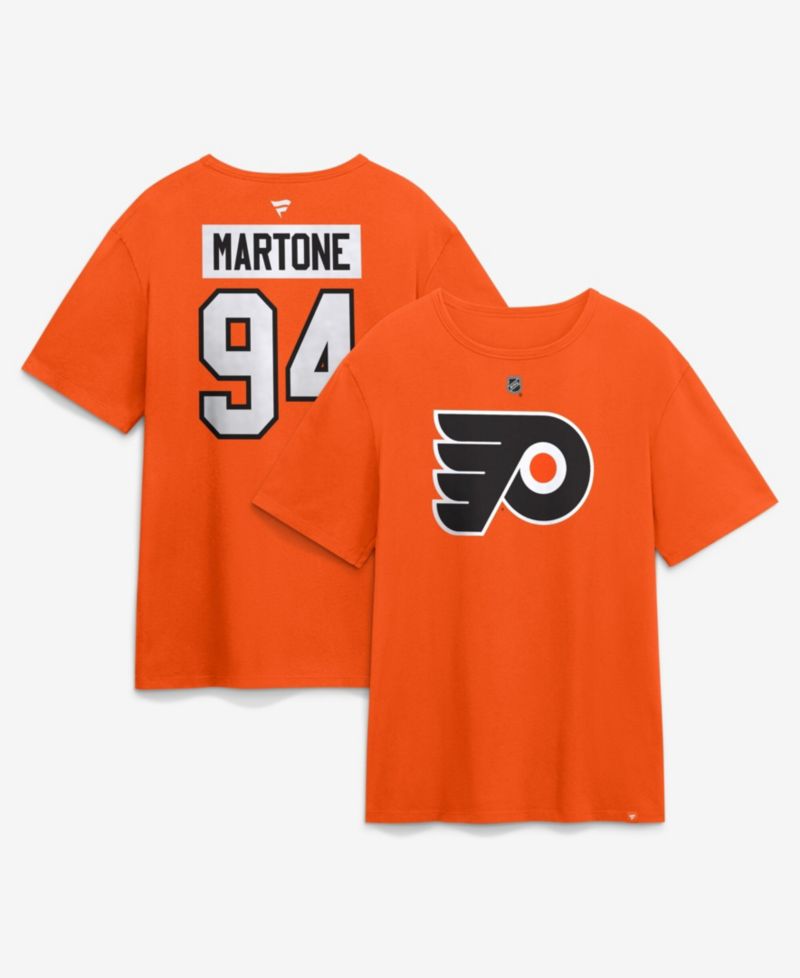 Men's Porter Martone Orange Philadelphia Flyers Authentic Stack Name & Number T-Shirt