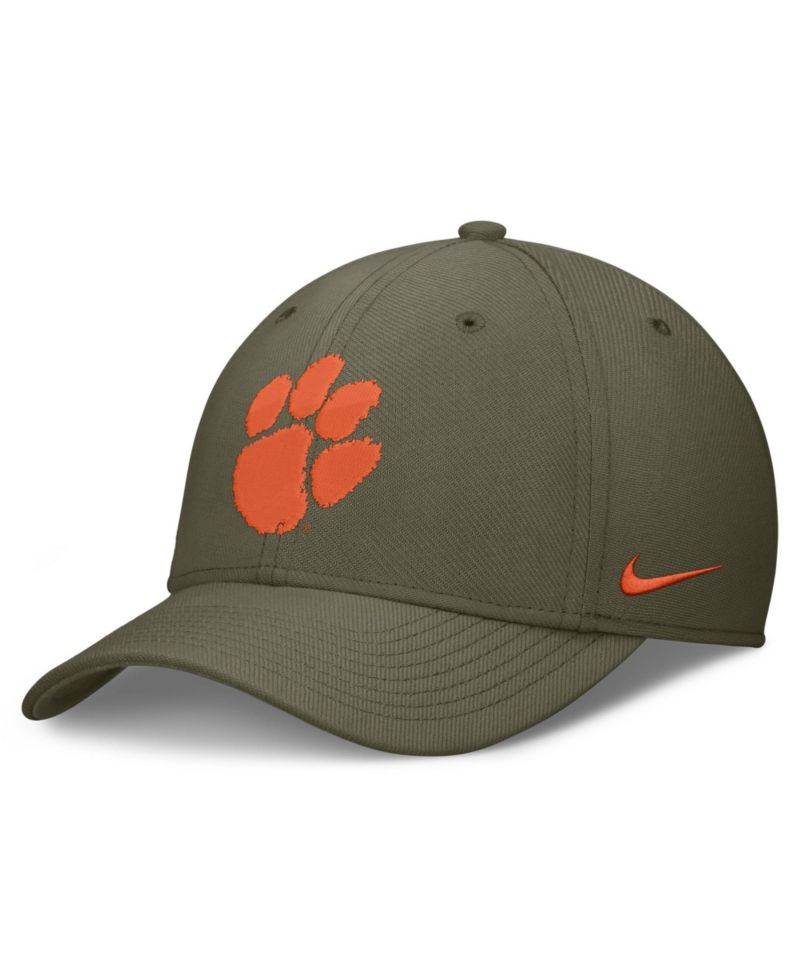 Men's Olive Clemson Tigers Primetime SwooshFlex Dri-FIT Hat