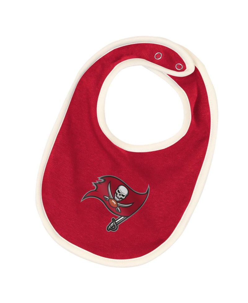 Boys and Girls Tampa Bay Buccaneers Up One 3 Piece Bodysuit and Bib Booties Set