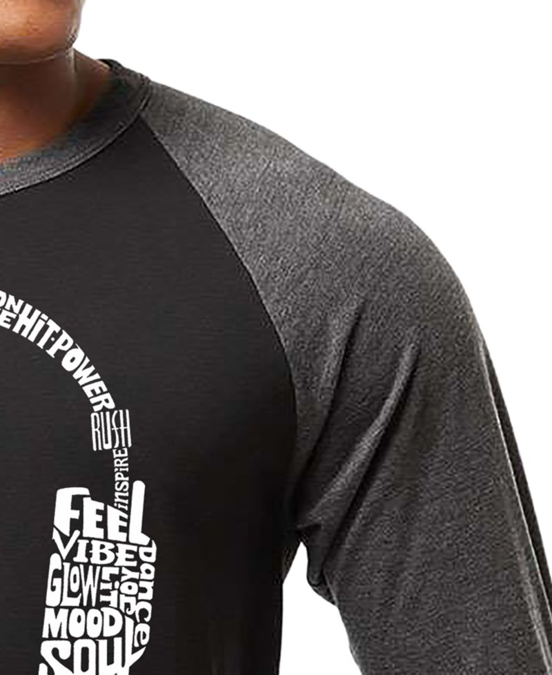 Men's Headphones Word Art Raglan-Sleeve T-Shirt
