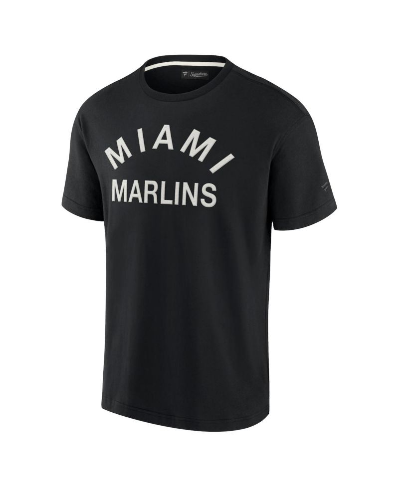 Men's and Women's Black Miami Marlins Super Soft Short Sleeve T-shirt