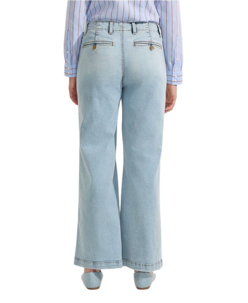 Petite Recover Denim Mid Rise Wide Leg Ankle Jeans