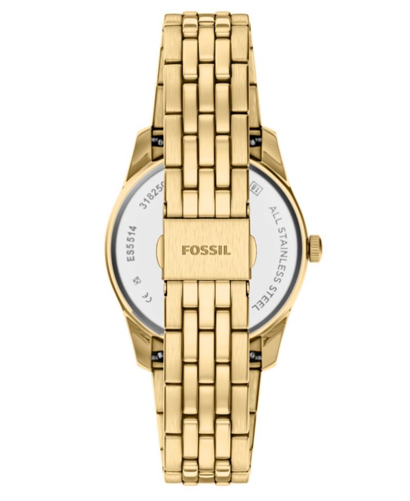 Women's Scarlette Three-Hand Day-Date Gold-Tone Stainless Steel Watch 34mm
