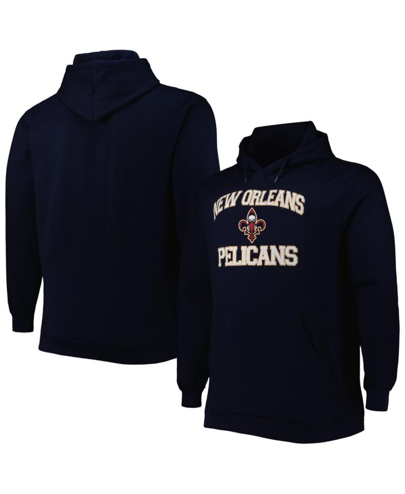 Men's Navy New Orleans Pelicans Big and Tall Heart and Soul Pullover Hoodie