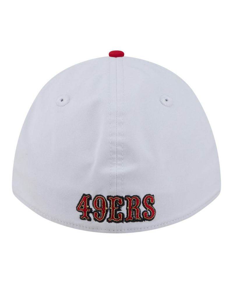 Men's White/Scarlet San Francisco 49ers Patch 39THIRTY A-Frame M-Crown Perforated Flex Hat