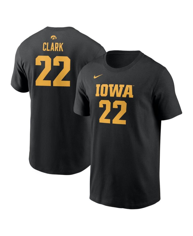 Men's and Women's Caitlin Clark Black Iowa Hawkeyes Retired Player Name & Number T-Shirt