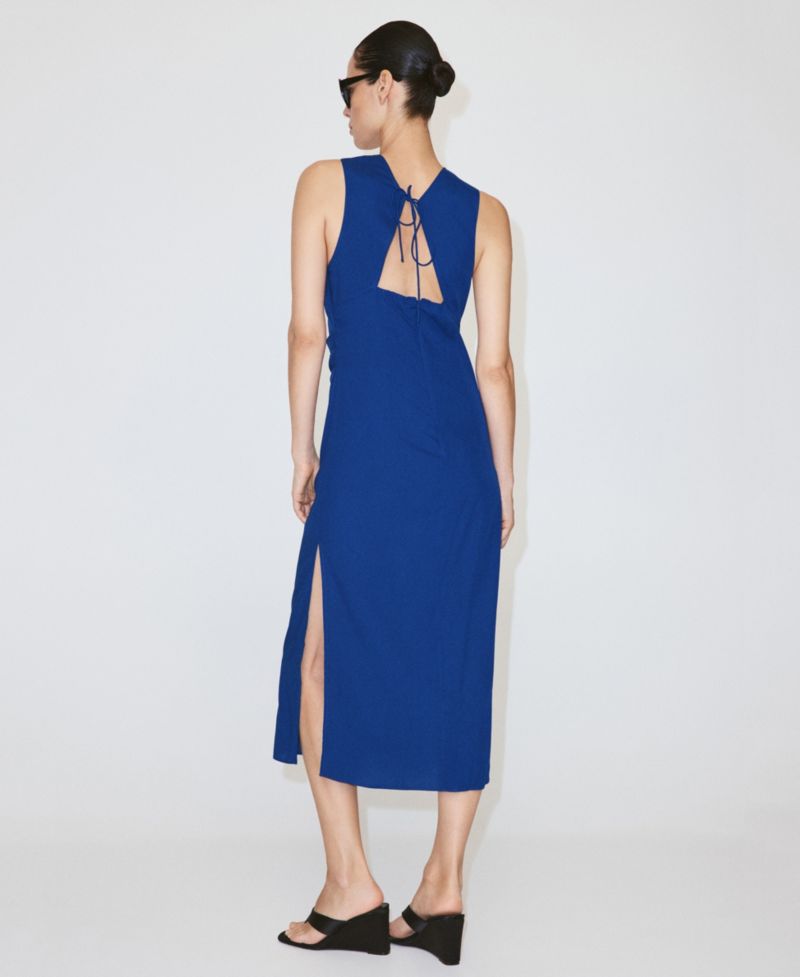Women's Side-Ruched Midi Dress