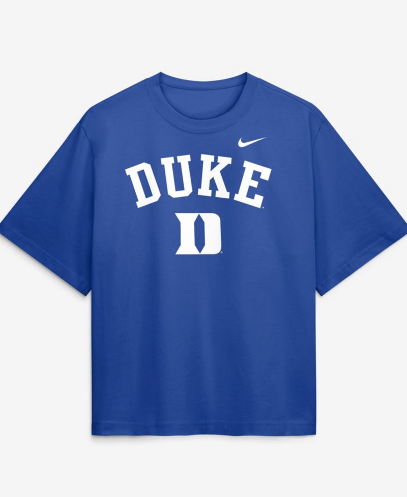 Women's Royal Duke Blue Devils Arch Logo Boxy T-Shirt