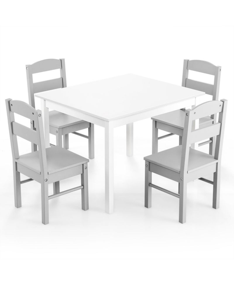 Boys 5 Piece Table & Chair Set Wooden Children Activity