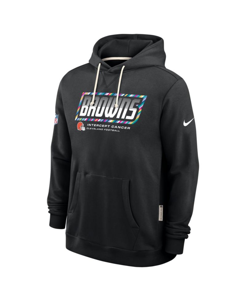 Men's Black Cleveland Browns 2026 NFL Cruical Catch Sideline Dri-Fit Pullover Hoodie