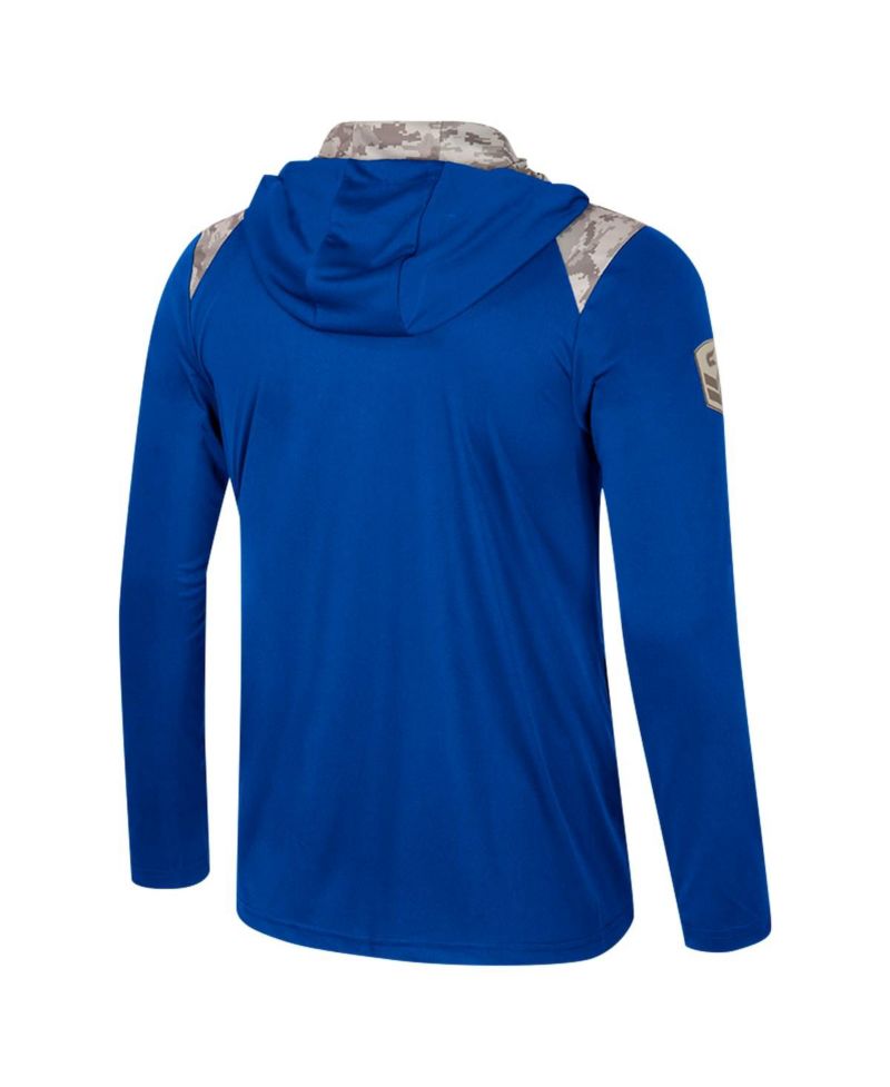 Men's Royal Pitt Panthers OHT Military Appreciation Quarter-Zip Hoodie Jacket