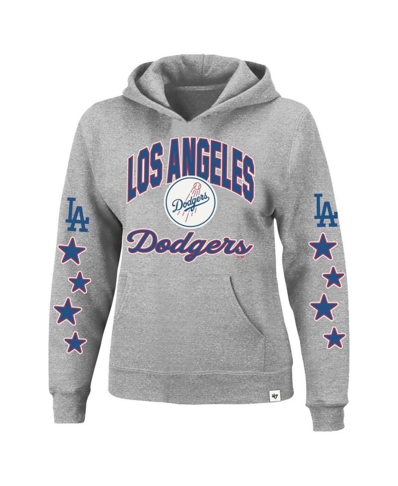 Women's Heather Gray Los Angeles Dodgers Plus Size Starry Eye Hoodie