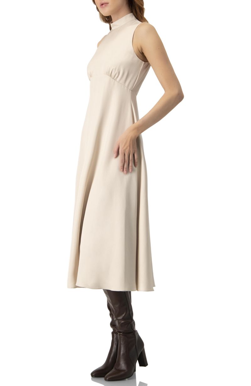 Women's Sleeveless High Neck Midi Dress