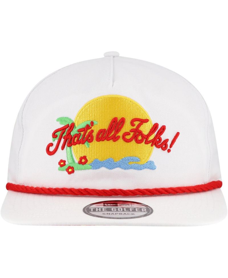 Men's White Looney Tunes Golfer Adjustable Hat