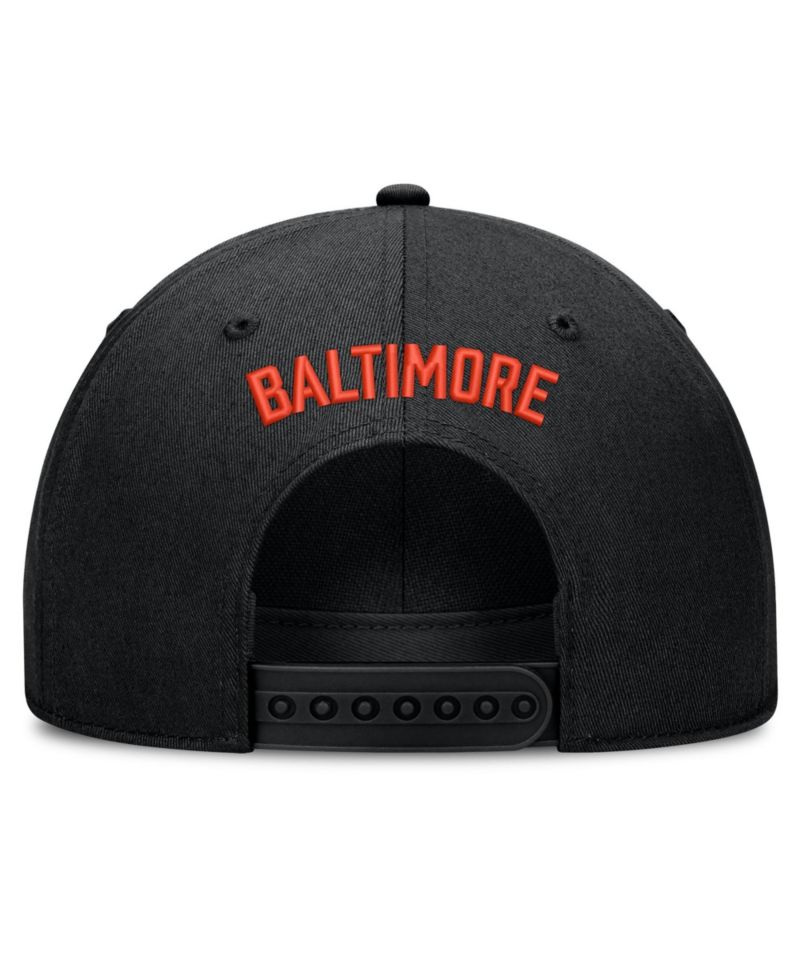 Men's Black Baltimore Orioles Cooperstown Rise Adjustable Hat