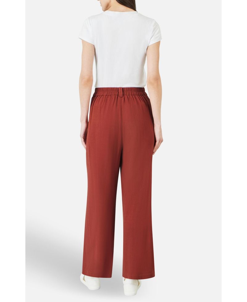 Women's Linen Mix Mid Rise Trousers