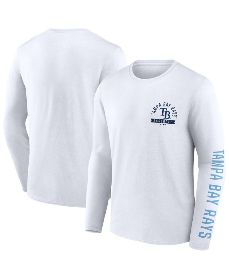 Men's White Tampa Bay Rays Press Box Long Sleeve T-Shirt