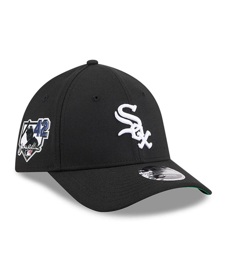 Men's Black Chicago White Sox 2026 Jackie Robinson Day 39THIRTY M-Crown Flex Hat