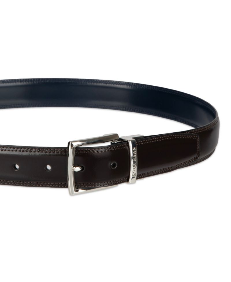 32MM Men's Two-in-One Reversible Leather Dress Belt
