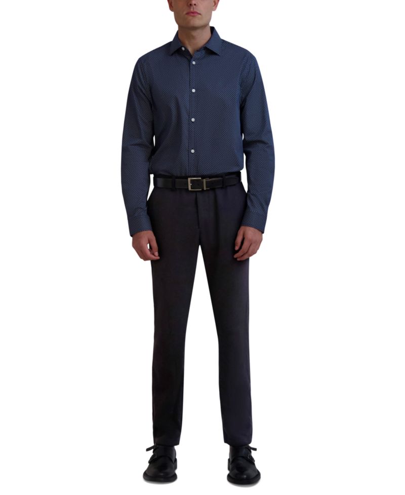 Men's Slim-Fit Geo-Print Dress Shirt