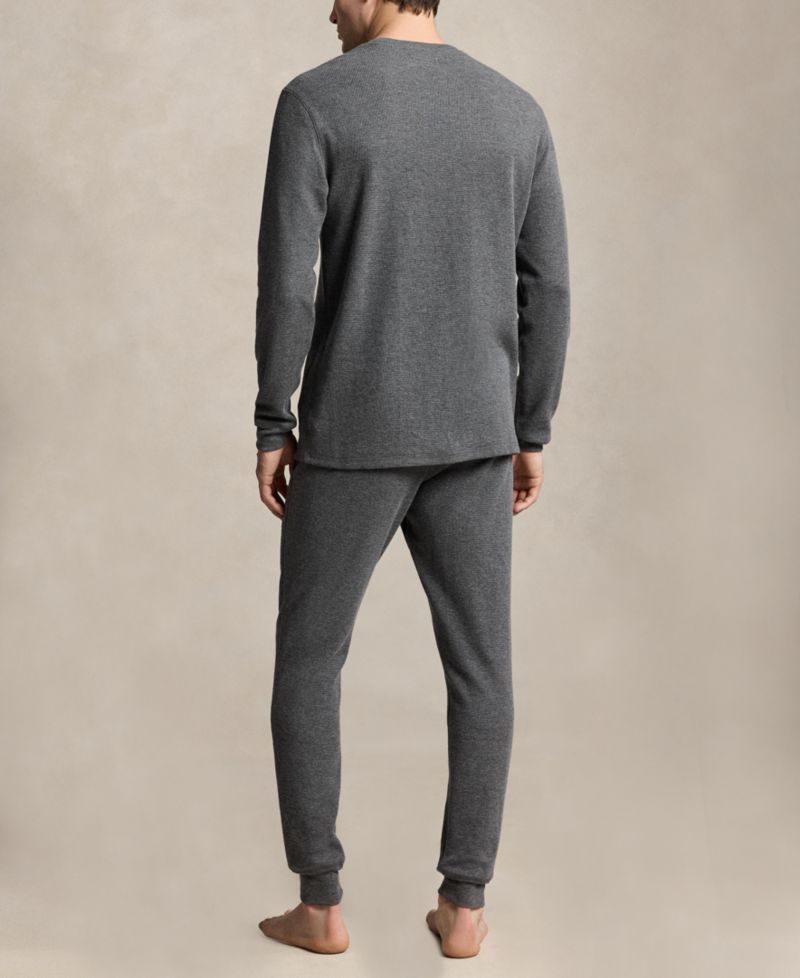 Men's Polo Bear Long-Sleeve Waffle-Knit Thermal Shirt and Joggers, 2-Piece Set