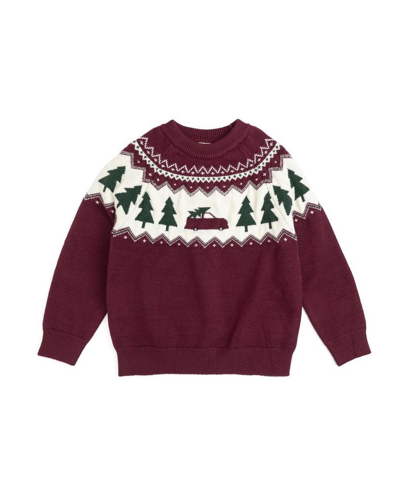 Big Boys (10-12) Christmas Truck Fair Isle Sweater