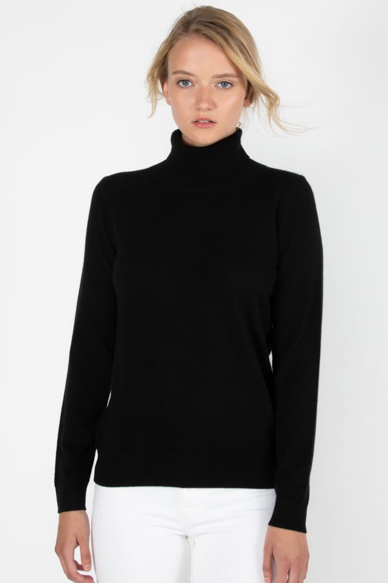 Women's 100% Pure Cashmere Long Sleeve Turtleneck Pullover Sweater