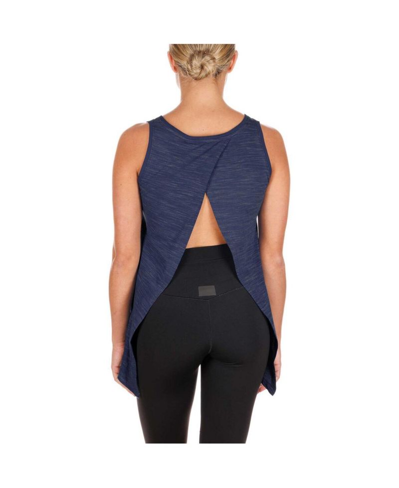 Women's Navy Dallas Cowboys Plus Size Space Dye Active Tank Top