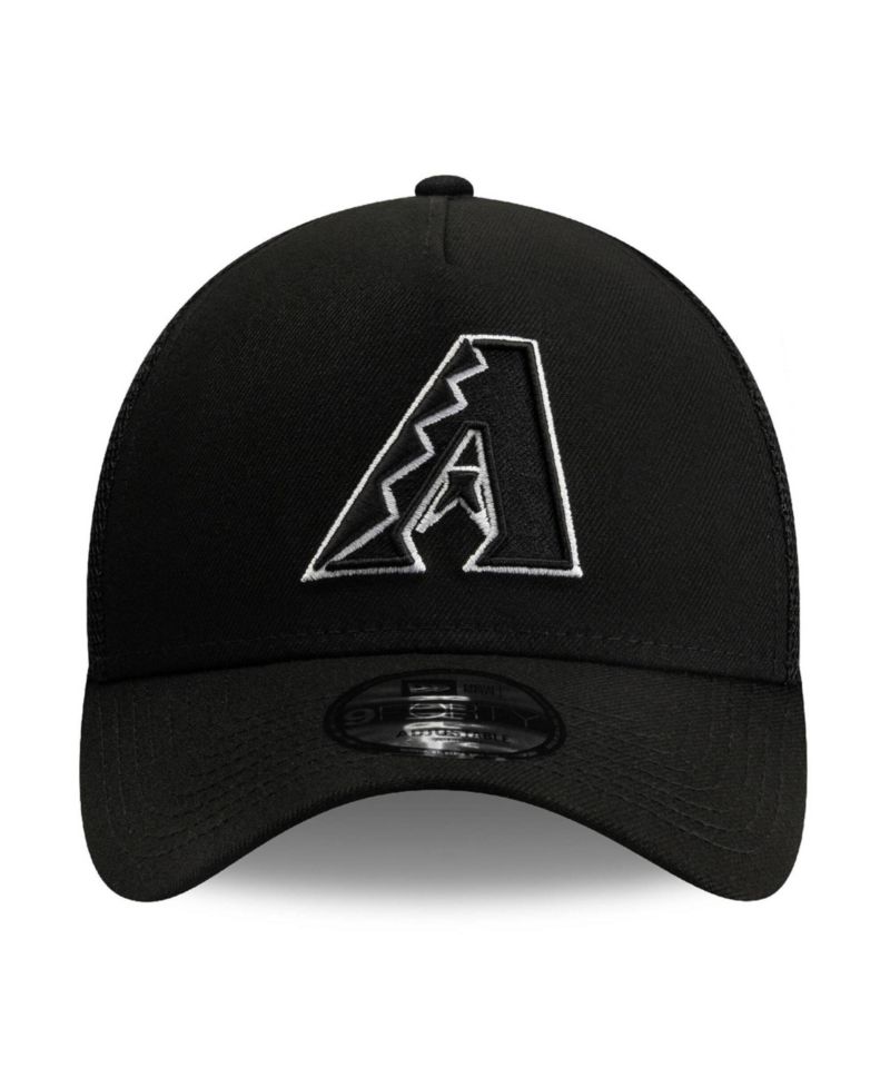Men's Black Arizona Diamondbacks Side Script 9FORTY A-Frame Trucker Adjustable Hat