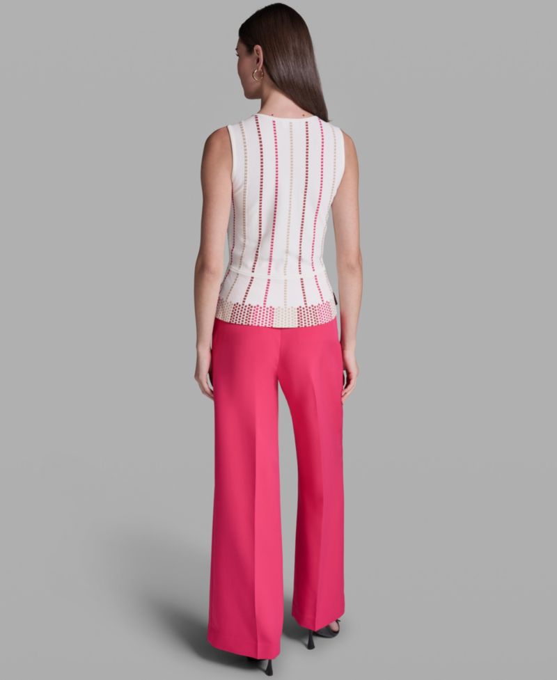 Women's Sleeveless V-Neck Peplum Top