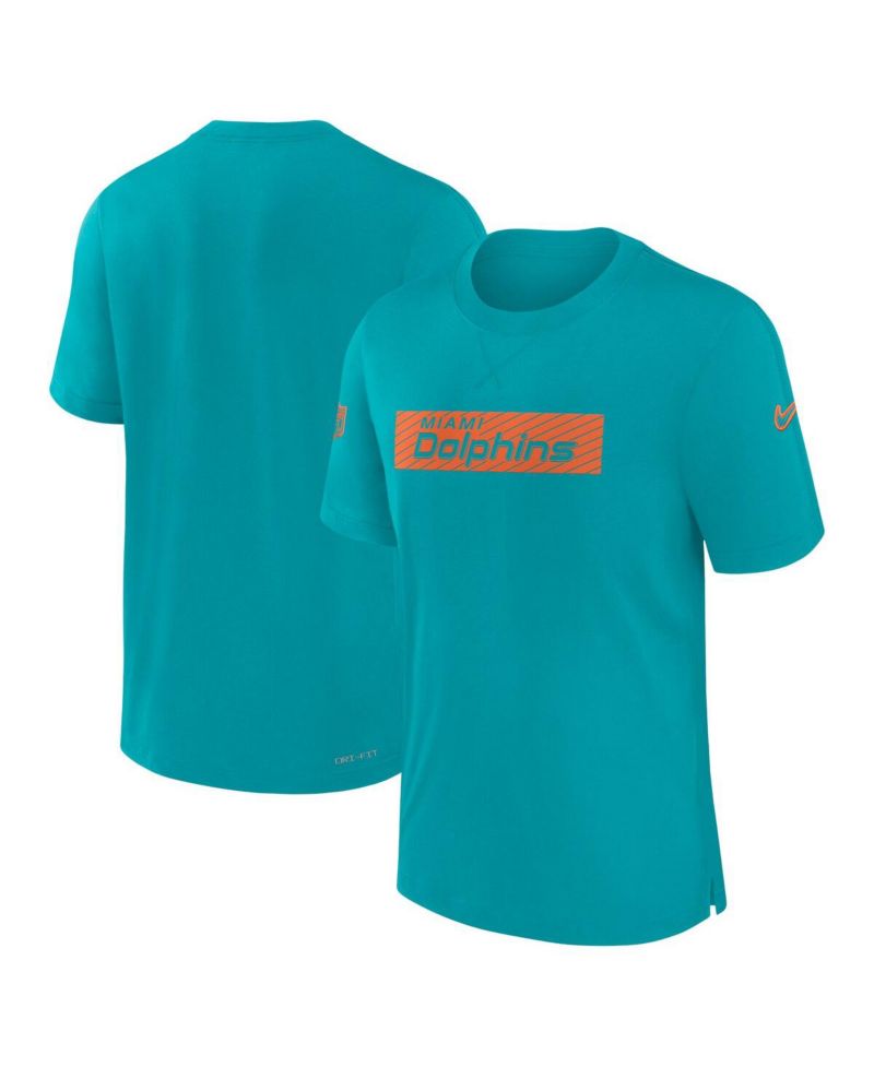 Men's Aqua Miami Dolphins Sideline Player Performance T-Shirt