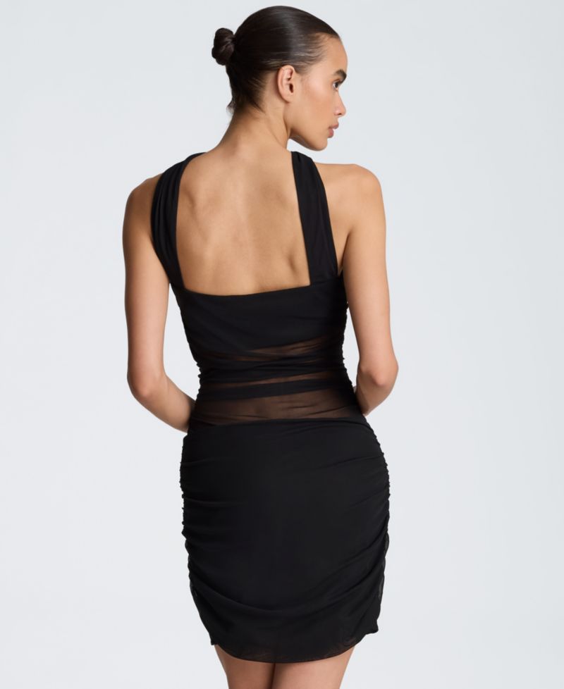 Women's Scarf Illusion Square Neck Mini Dress