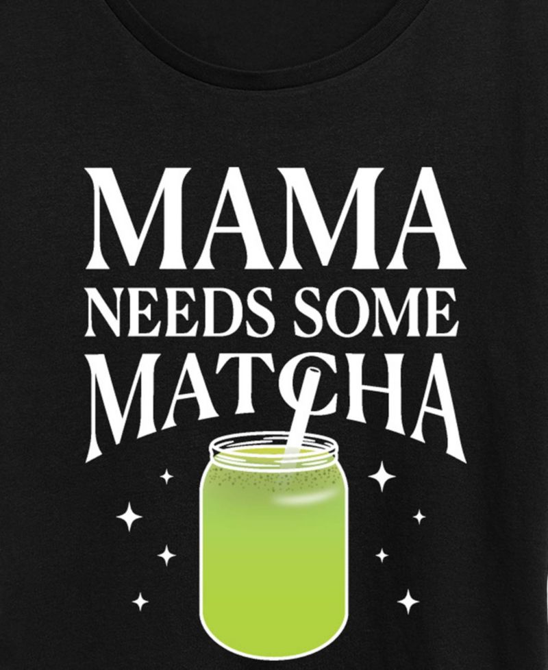 Plus Size Instant Message Mama Needs Matcha Short-Sleeve Graphic T-Shirt