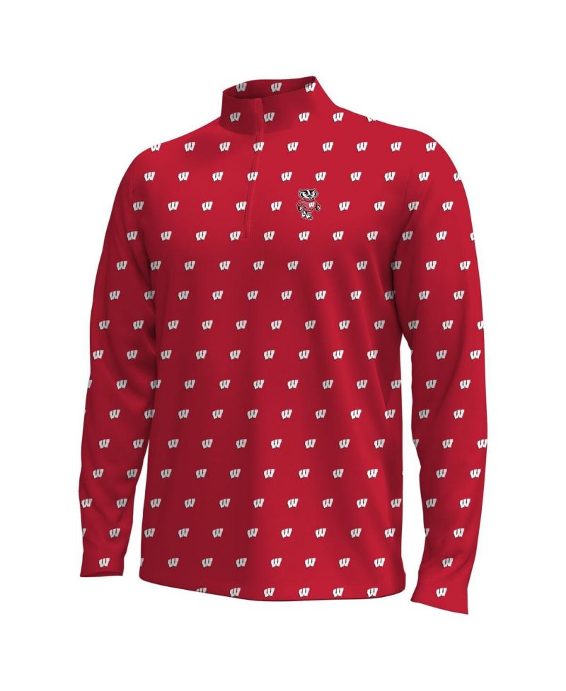 Men's Red Wisconsin Badgers Gameday ArmourFuse Half-Zip Jacket