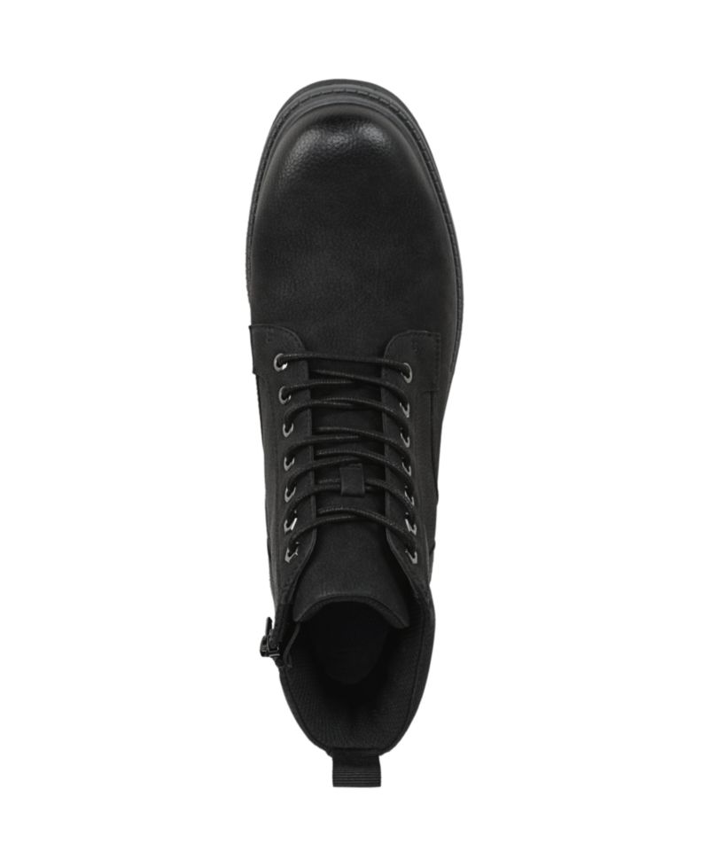 Men's August Lace-Up Round Toe Side Zip Faux Leather Boots