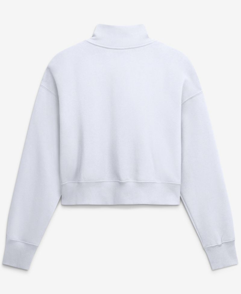 Women's White Las Vegas Raiders Oversized Phoenix Fleece Cropped Quarter-Zip Sweatshirt