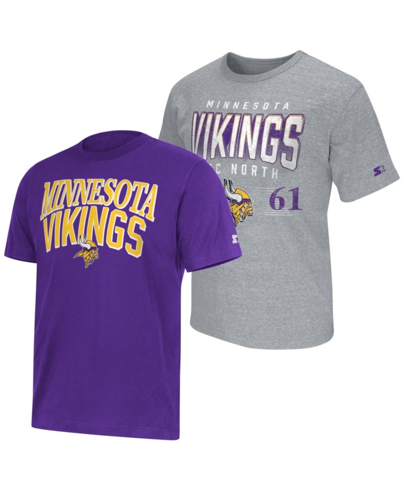 Men's Purple/Gray Minnesota Vikings Two-Pack Logo T-Shirt Set