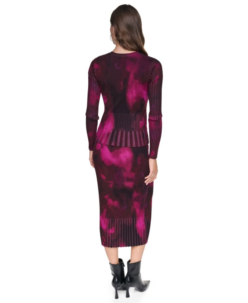 Women's Printed Mix-Rib Sweater