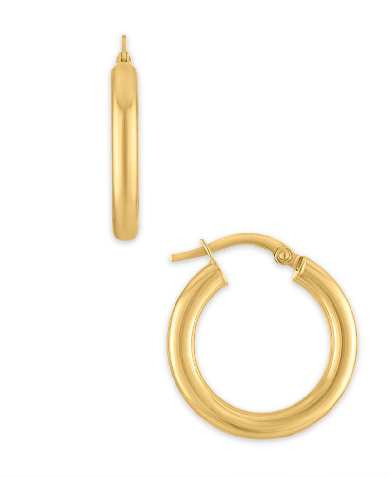 Polished Click-Top Hoop Earrings in 10k Yellow Gold