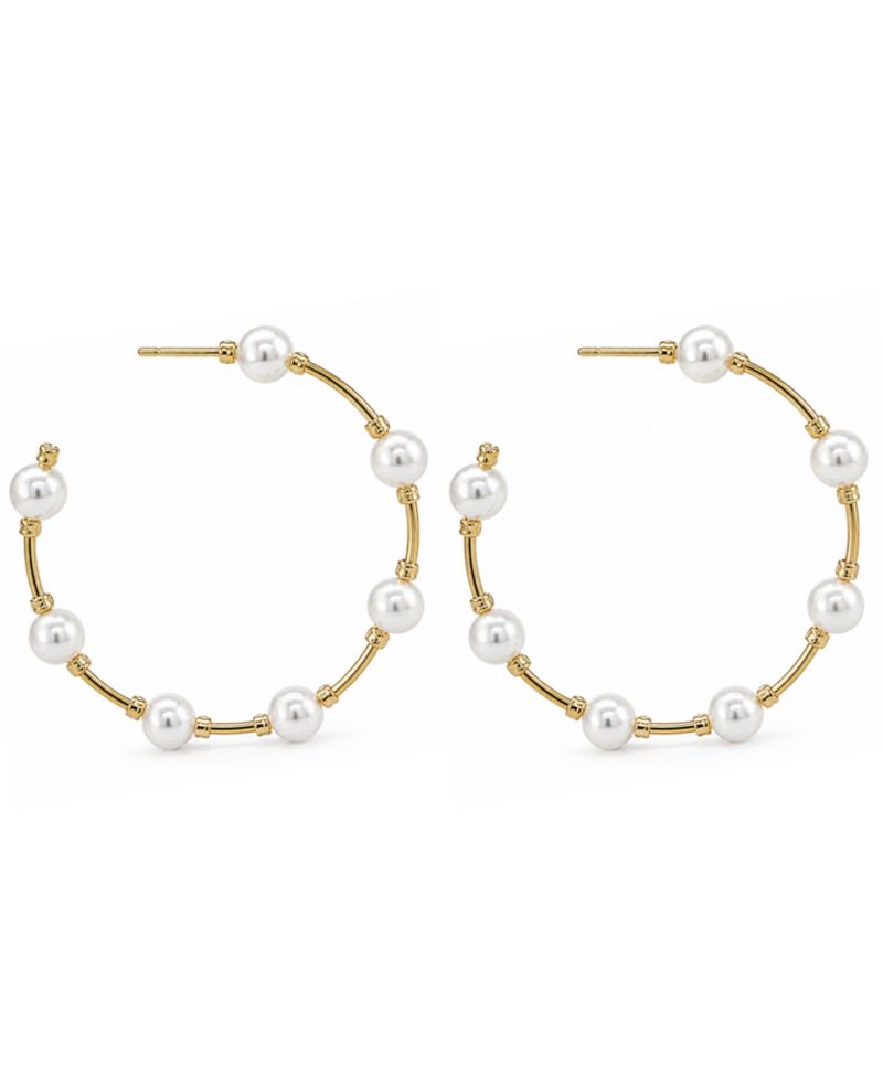 Imitation Pearl C Hoop Earring