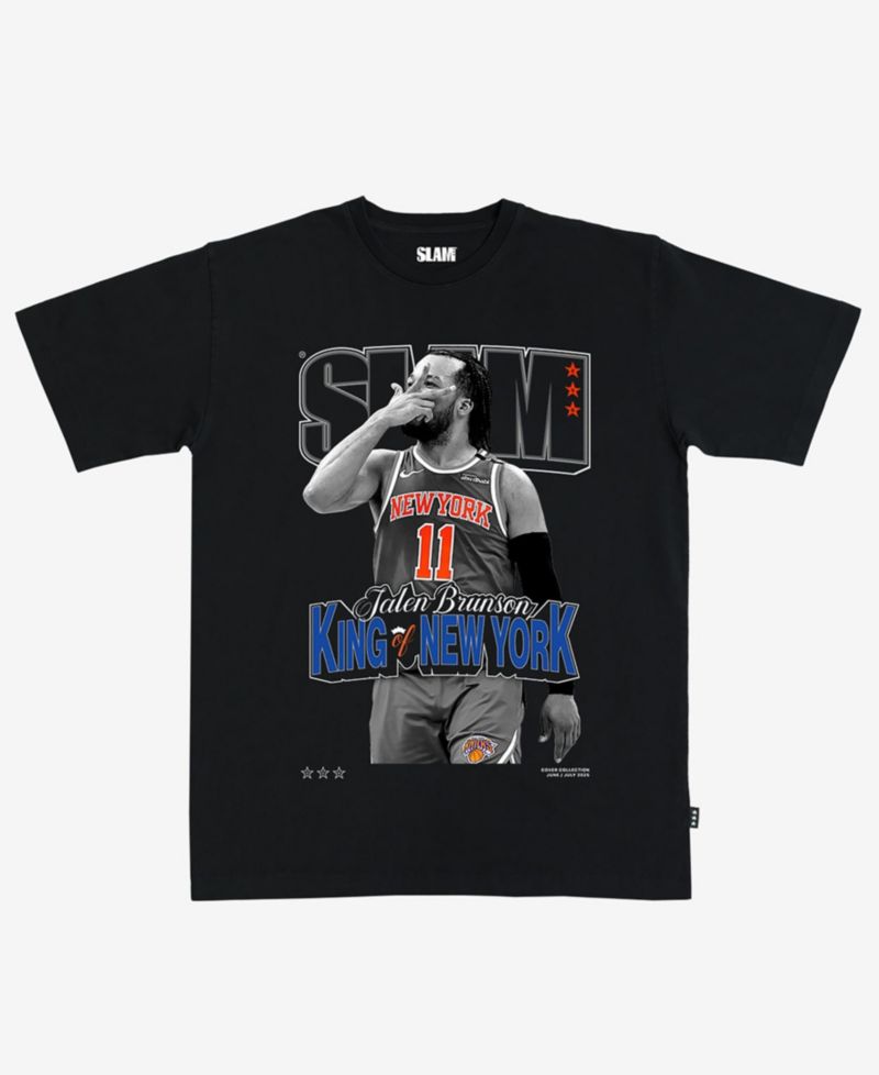 Men's and Women's Jalen Brunson Black New York Knicks Cover T-Shirt